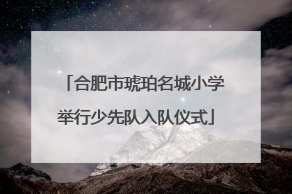 合肥市琥珀名城小学举行少先队入队仪式