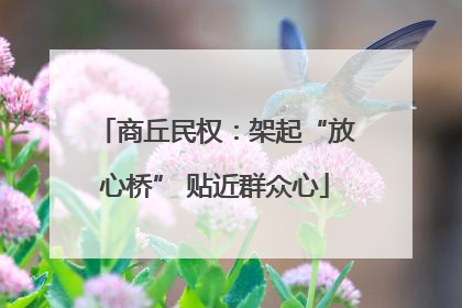 商丘民权：架起“放心桥” 贴近群众心
