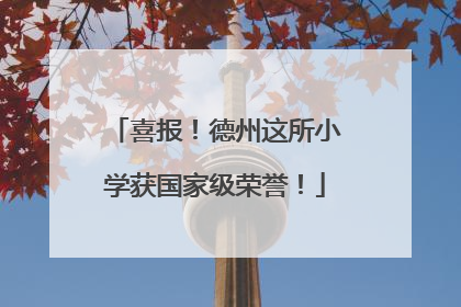 喜报！德州这所小学获国家级荣誉！