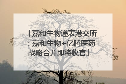 嘉和生物递表港交所：嘉和生物+亿腾医药战略合并即将收官