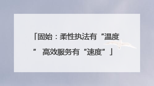 固始：柔性执法有“温度” 高效服务有“速度”