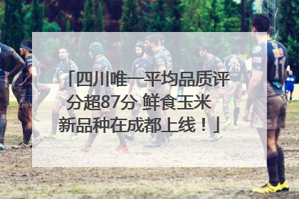 四川唯一平均品质评分超87分 鲜食玉米新品种在成都上线！