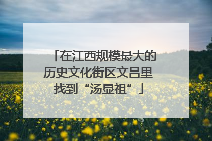 在江西规模最大的历史文化街区文昌里找到“汤显祖”