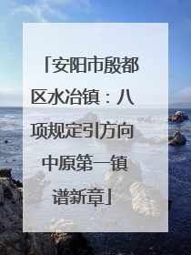 安阳市殷都区水冶镇：八项规定引方向 中原第一镇谱新章