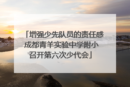 增强少先队员的责任感 成都青羊实验中学附小召开第六次少代会