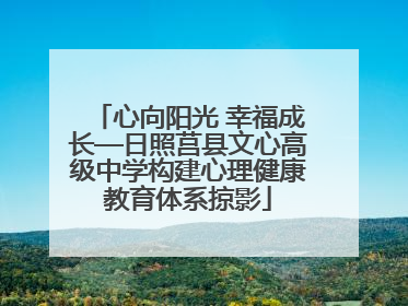 心向阳光 幸福成长—日照莒县文心高级中学构建心理健康教育体系掠影