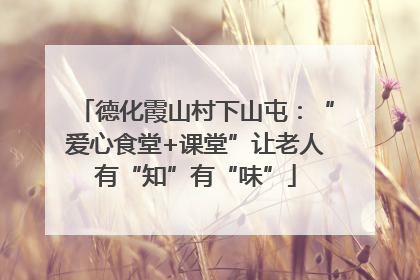德化霞山村下山屯：“爱心食堂+课堂”让老人有“知”有“味”