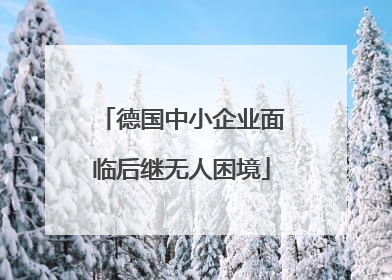 德国中小企业面临后继无人困境