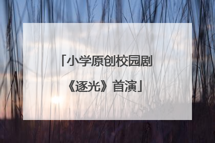 小学原创校园剧《逐光》首演