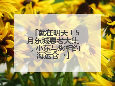 就在明天！5月东城惠老大集，小东与您相约海运仓→