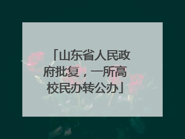 山东省人民政府批复，一所高校民办转公办