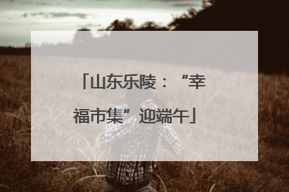 山东乐陵：“幸福市集”迎端午