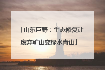 山东巨野：生态修复让废弃矿山变绿水青山