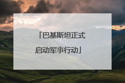巴基斯坦正式启动军事行动