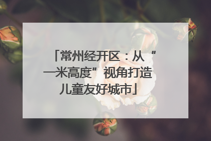 常州经开区：从“一米高度”视角打造儿童友好城市