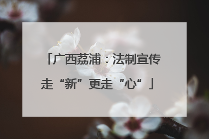 广西荔浦：法制宣传走“新”更走“心”