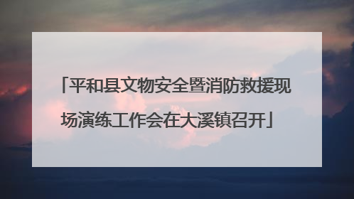 平和县文物安全暨消防救援现场演练工作会在大溪镇召开