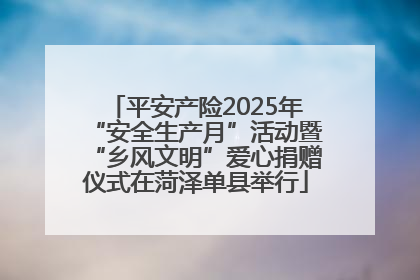 平安产险2025年“安全生产月”活动暨“乡风文明”爱心捐赠仪式在菏泽单县举行
