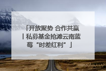 开放聚势 合作共赢丨私募基金抢滩云南蓝莓“时差红利”