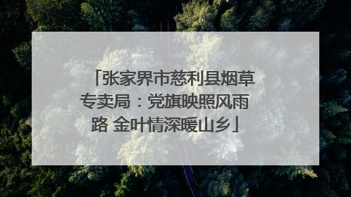 张家界市慈利县烟草专卖局：党旗映照风雨路 金叶情深暖山乡