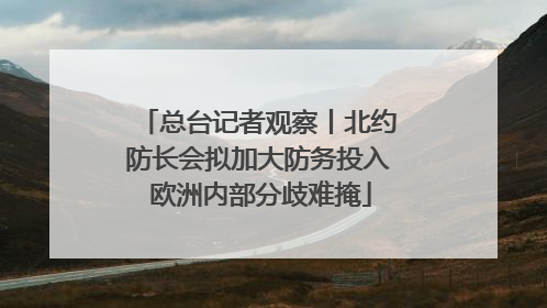 总台记者观察丨北约防长会拟加大防务投入 欧洲内部分歧难掩