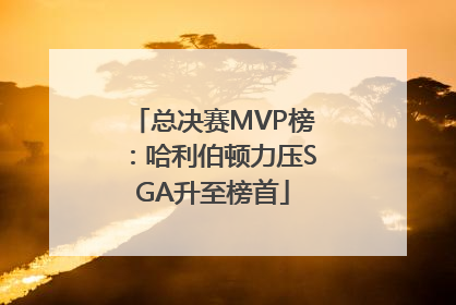 总决赛MVP榜：哈利伯顿力压SGA升至榜首