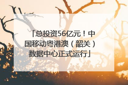 总投资56亿元！中国移动粤港澳（韶关）数据中心正式运行