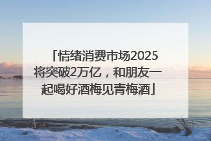 情绪消费市场2025将突破2万亿，和朋友一起喝好酒梅见青梅酒