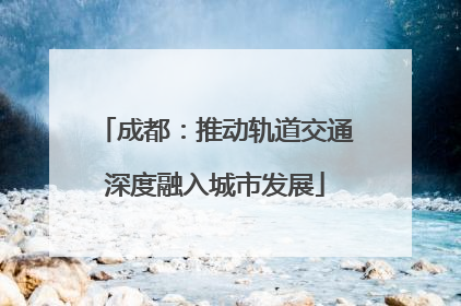 成都：推动轨道交通深度融入城市发展
