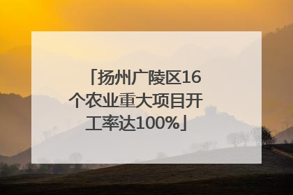 扬州广陵区16个农业重大项目开工率达100%