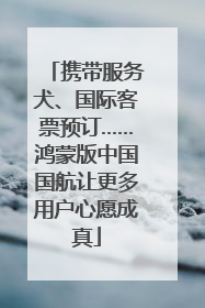 携带服务犬、国际客票预订……鸿蒙版中国国航让更多用户心愿成真