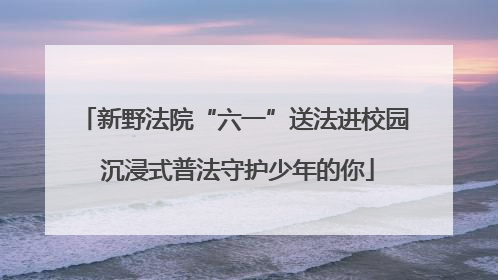 新野法院“六一”送法进校园 沉浸式普法守护少年的你