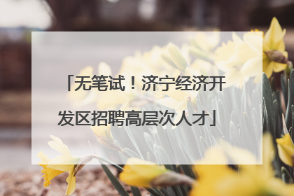 无笔试！济宁经济开发区招聘高层次人才