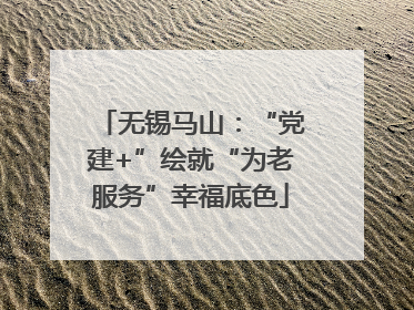无锡马山：“党建+”绘就“为老服务”幸福底色