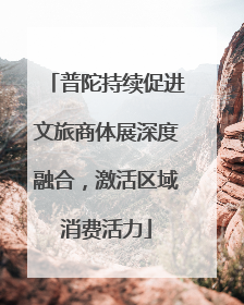 普陀持续促进文旅商体展深度融合，激活区域消费活力