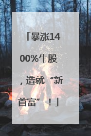 暴涨1400%牛股，造就“新首富”！