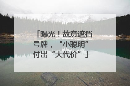 曝光！故意遮挡号牌，“小聪明”付出“大代价”