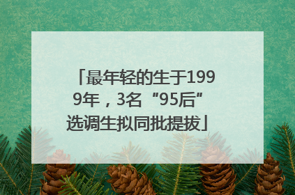 最年轻的生于1999年，3名“95后”选调生拟同批提拔