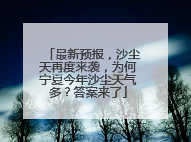 最新预报，沙尘天再度来袭，为何宁夏今年沙尘天气多？答案来了