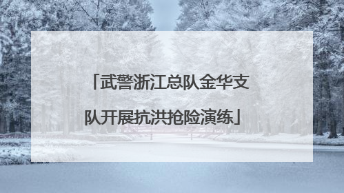 武警浙江总队金华支队开展抗洪抢险演练