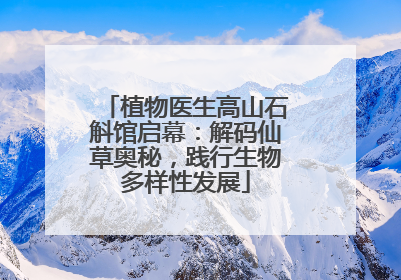 植物医生高山石斛馆启幕：解码仙草奥秘，践行生物多样性发展