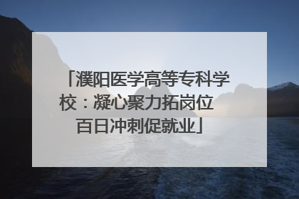 濮阳医学高等专科学校：凝心聚力拓岗位 百日冲刺促就业