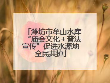 潍坊市牟山水库“庙会文化＋普法宣传”促进水源地全民共护