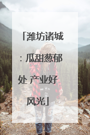 潍坊诸城：瓜甜葱郁处 产业好风光