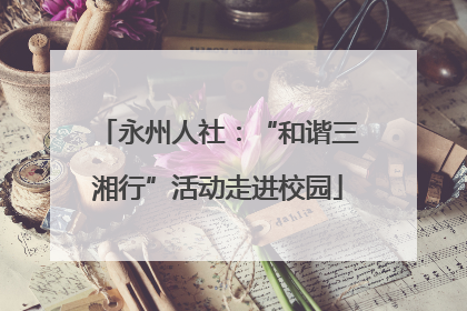永州人社：“和谐三湘行”活动走进校园