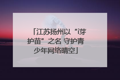 江苏扬州以“i芽护苗”之名 守护青少年网络晴空
