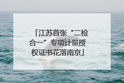 江苏首张“二检合一”专项计量授权证书花落南京
