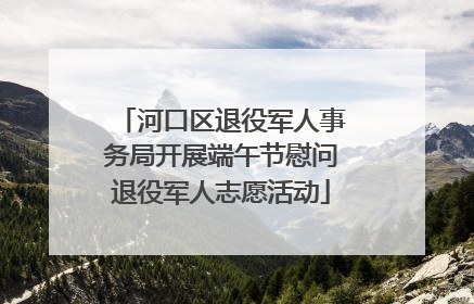 河口区退役军人事务局开展端午节慰问退役军人志愿活动