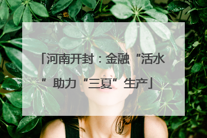 河南开封：金融“活水”助力“三夏”生产
