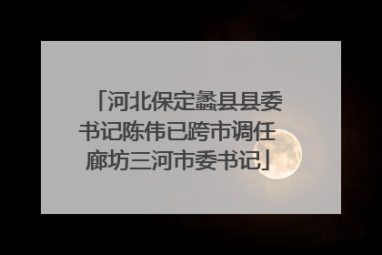 河北保定蠡县县委书记陈伟已跨市调任廊坊三河市委书记